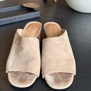 Halogen Beige Suede Mules